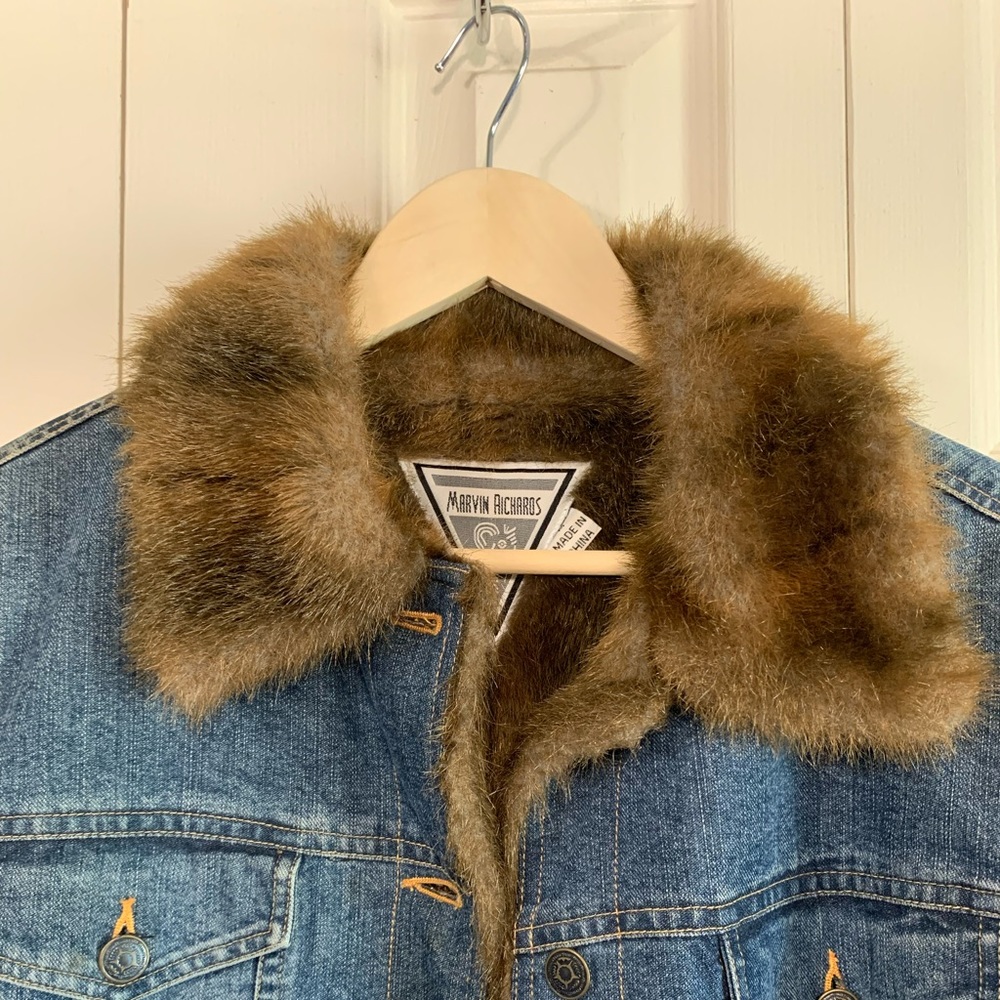 🌠🧥 Vintage Faux Fur lined Jacket by Marvin Richards ✨ - Picture 5 of 8